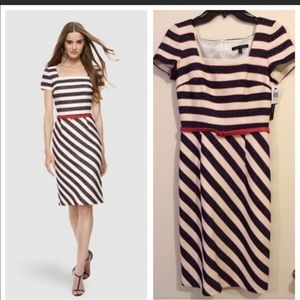 David Meister Striped midi Sheath.